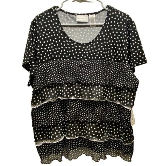 Alfred Dunner Spring Bliss Blouse Large Multicolor Layered Semi Sheer $50 NWT - Picture 1 of 9